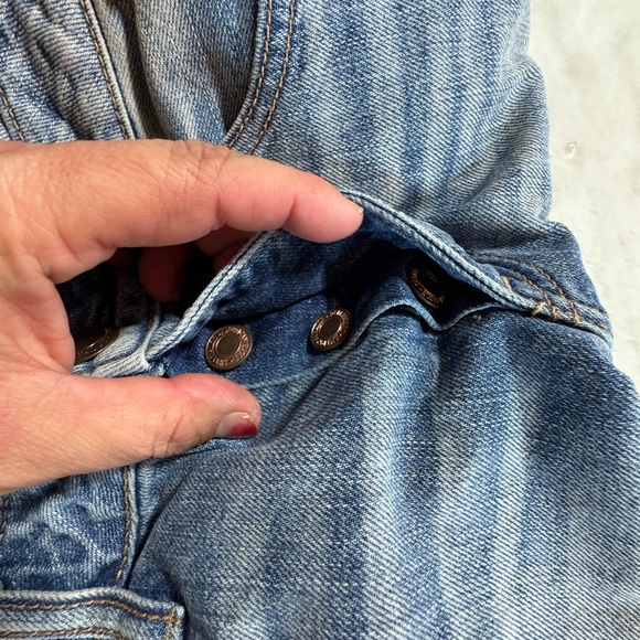 American Eagle Boy Crop Jeans Womens 6 Button Fly Distressed Grunge 32x26 - Picture 12 of 14
